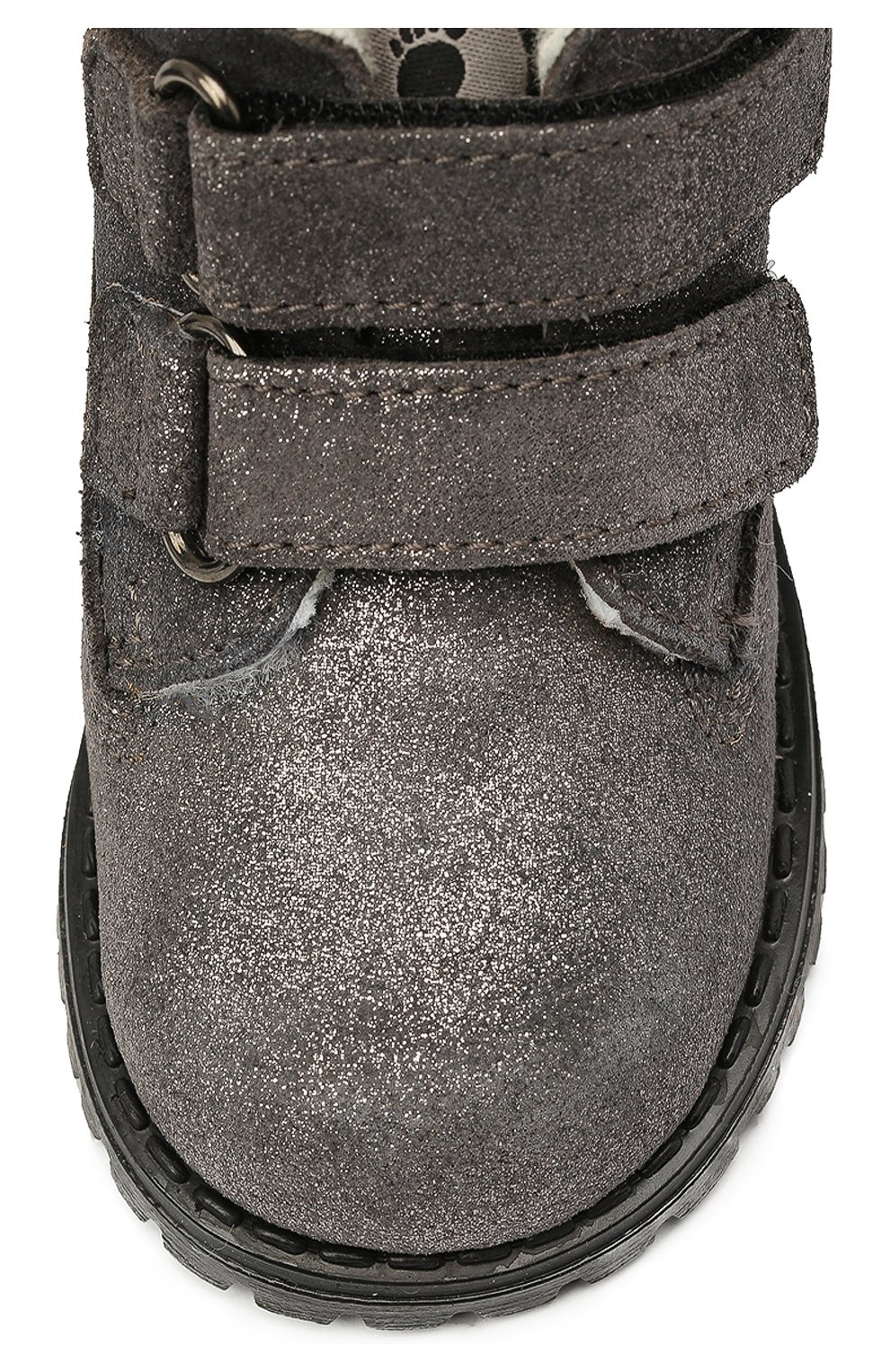Детские кожаные ботинки с меховой отделкой WALKEY серого цвета, арт. Y1A4-40144-0416/19-24 | Фото 4 (Материал утеплителя: Натуральный мех; Региональные ограничения белый список (Axapta Mercury): RU; Длина стельки: 12,5)