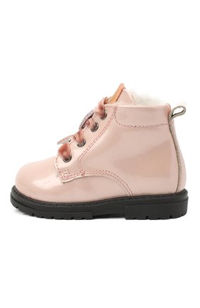 Детские кожаные ботинки с меховой отделкой WALKEY розового цвета, арт. Y1A5-41080-1142/19-24 | Фото 2 (Материал утеплителя: Натуральный мех; Материал внешний: Кожа; Длина стельки: 14, 15,8, 13,5; ширина носка стельки: 5,9, 6; высота каблука: 1,7)
