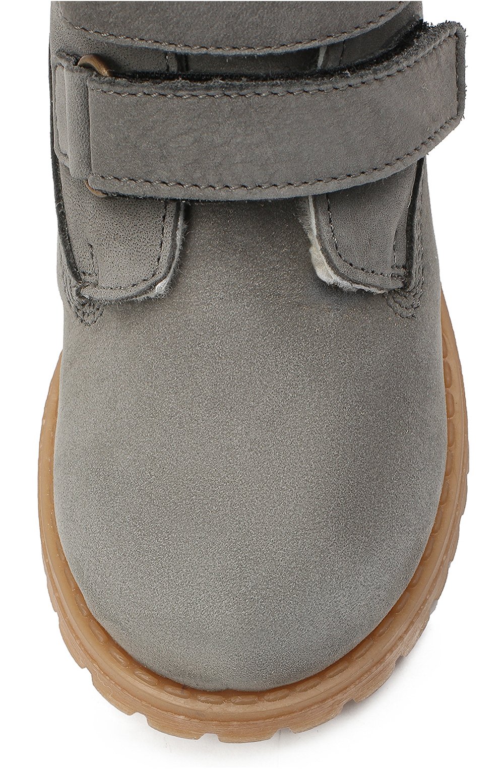 Детские кожаные ботинки WALKEY серого цвета, арт. Y1B4-40015-0415/19-24 | Фото 4 (Материал утеплителя: Натуральный мех; Региональные ограничения белый список (Axapta Mercury): RU)