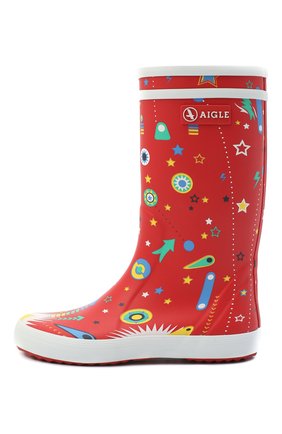 Детские резиновые сапоги AIGLE красного цвета по цене 3870 руб., арт. 3826F3/L0LLY P0P FUN | Фото 2 Детские резиновые сапоги AIGLE красного цвета, арт. 3826F3/L0LLY P0P FUN | Фото 2