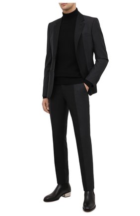 Мужские шерстяные брюки ALEXANDER MCQUEEN темно-серого цвета по цене 64100 руб., арт. 619179/QPU12 | Фото 2 Мужские шерстяные брюки ALEXANDER MCQUEEN темно-серого цвета, арт. 619179/QPU12 | Фото 2 (Материал подклада: Купро; Длина (брюки, джинсы): Стандартные; Материал внешний: Шерсть; Случай: Формальный; Стили: Классический)