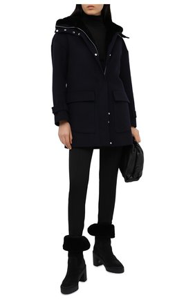 Женское пальто KITON синего цвета по цене 1480000 руб., арт. D50685X04T91 | Фото 2 Женское пальто KITON синего цвета, арт. D50685X04T91 | Фото 2