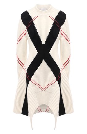 Женское шерстяное платье ALEXANDER MCQUEEN черно-белого цвета по цене 150500 руб., арт. 641866/Q1ARG | Фото 1 Женское шерстяное платье ALEXANDER MCQUEEN черно-белого цвета, арт. 641866/Q1ARG | Фото 1