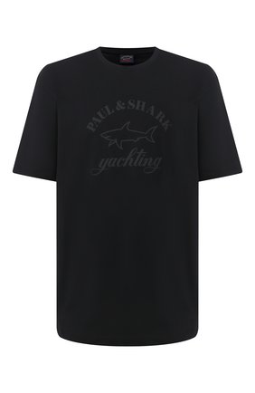 Мужская хлопковая футболка PAUL&SHARK черного цвета по цене 15800 руб., арт. C0P1007/C00/3XL-6XL | Фото 1 Мужская хлопковая футболка PAUL&SHARK черного цвета, арт. C0P1007/C00/3XL-6XL | Фото 1