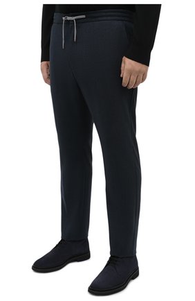 Мужские шерстяные брюки MARCO PESCAROLO темно-зеленого цвета, арт. CARACCI0L0/4266 | Фото 3 (Big sizes: Big Sizes; Материал внешний: Шерсть; Длина (брюки, джинсы): Стандартные; Случай: Повседневный; Стили: Кэжуэл)