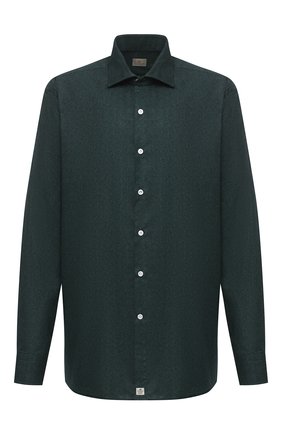 Мужская хлопковая рубашка SONRISA темно-зеленого цвета, арт. IL7/L1084/47-51 | Фото 1 (Длина (для топов): Стандартные; Рукава: Длинные; Материал внешний: Хлопок; Случай: Повседневный; Рубашки М: Classic Fit; Big sizes: Big Sizes; Стили: Кэжуэл; Манжеты: На пуговицах; Принт: Однотонные; Воротник: Акула; Мужское Кросс-КТ: Рубашка-одежда)