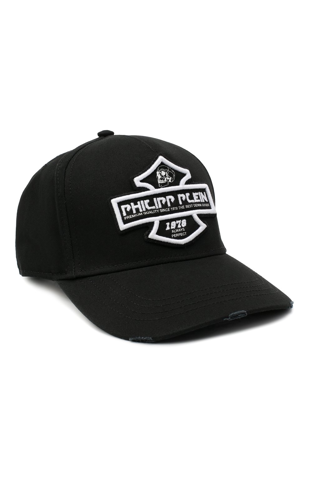 Мужской хлопковая бейсболка PHILIPP PLEIN черно-белого цвета, арт. F20A UAC0039 PTE003N | Фото 1