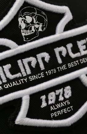 Мужской хлопковая бейсболка PHILIPP PLEIN черно-белого цвета по цене 23490 руб., арт. F20A UAC0039 PTE003N | Фото 3 Мужской хлопковая бейсболка PHILIPP PLEIN черно-белого цвета, арт. F20A UAC0039 PTE003N | Фото 3