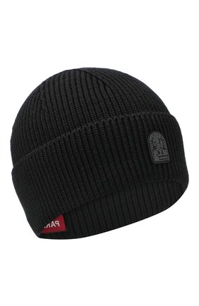 Мужская шерстяная шапка PARAJUMPERS черного цвета по цене 9770 руб., арт. HA12/PLAIN BEANIE | Фото 1 Мужская шерстяная шапка PARAJUMPERS черного цвета, арт. HA12/PLAIN BEANIE | Фото 1