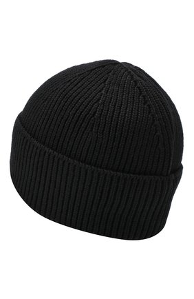 Мужская шерстяная шапка PARAJUMPERS черного цвета по цене 9770 руб., арт. HA12/PLAIN BEANIE | Фото 2 Мужская шерстяная шапка PARAJUMPERS черного цвета, арт. HA12/PLAIN BEANIE | Фото 2