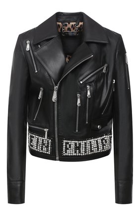 Женская кожаная куртка PHILIPP PLEIN черного цвета по цене 417390 руб., арт. F20C WLB0749 PLE010N | Фото 1 Женская кожаная куртка PHILIPP PLEIN черного цвета, арт. F20C WLB0749 PLE010N | Фото 1
