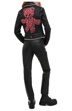 Женская кожаная куртка PHILIPP PLEIN черного цвета по цене 469800 руб., арт. F20C WLB0766 PLE010N | Фото 2 Женская кожаная куртка PHILIPP PLEIN черного цвета, арт. F20C WLB0766 PLE010N | Фото 2
