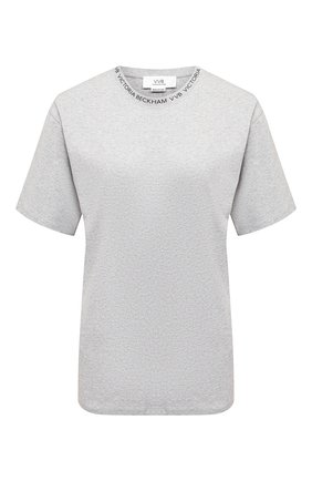 Женская хлопковая футболка VICTORIA, VICTORIA BECKHAM серого цвета по цене 11300 руб., арт. 2420JTS001996A | Фото 1 Женская хлопковая футболка VICTORIA, VICTORIA BECKHAM серого цвета, арт. 2420JTS001996A | Фото 1