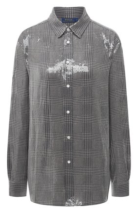 Женская рубашка с пайетками POLO RALPH LAUREN серого цвета по цене 29950 руб., арт. 211815385 | Фото 1 Женская рубашка с пайетками POLO RALPH LAUREN серого цвета, арт. 211815385 | Фото 1