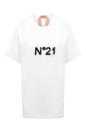 Женская хлопковая футболка N21 белого цвета по цене 23050 руб., арт. 20I N2M0/F061/6314 | Фото 1 Женская хлопковая футболка N21 белого цвета, арт. 20I N2M0/F061/6314 | Фото 1