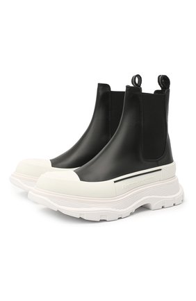 Женские кожаные ботинки tread slick ALEXANDER MCQUEEN черно-белого цвета по цене 54300 руб., арт. 635714/WHZ61 | Фото 1 Женские кожаные ботинки tread slick ALEXANDER MCQUEEN черно-белого цвета, арт. 635714/WHZ61 | Фото 1