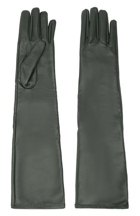 Женские кожаные перчатки MAISON MARGIELA зеленого цвета, арт. S51TS0047/SY1319 | Фото 2 (Длина (верхняя одежда): Длинные; Материал: Натуральная кожа)
