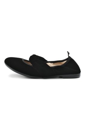 Детские балетки EMPORIO ARMANI черного цвета по цене 16500 руб., арт. XXD009/X0T35/28-34 | Фото 2 Детские балетки EMPORIO ARMANI черного цвета, арт. XXD009/X0T35/28-34 | Фото 2