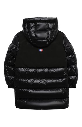 Детское пуховое пальто MONCLER черного цвета по цене 59500 руб., арт. F2-954-1C514-20-68950/4-6A | Фото 2 Детское пуховое пальто MONCLER черного цвета, арт. F2-954-1C514-20-68950/4-6A | Фото 2