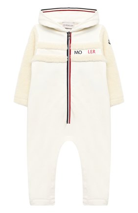 Детский хлопковый комбинезон MONCLER белого цвета по цене 29450 руб., арт. F2-951-8L721-00-809EH | Фото 1 Детский хлопковый комбинезон MONCLER белого цвета, арт. F2-951-8L721-00-809EH | Фото 1 (Рукава: Длинные; Региональные ограничения белый список (Axapta Mercury): RU; Материал внешний: Хлопок; Материал подклада: Хлопок; Ростовка одежда: 12 мес | 80 см, 18 мес | 86 см, 3 мес | 62 см, 6 мес | 68 см, 9 мес | 74 см)