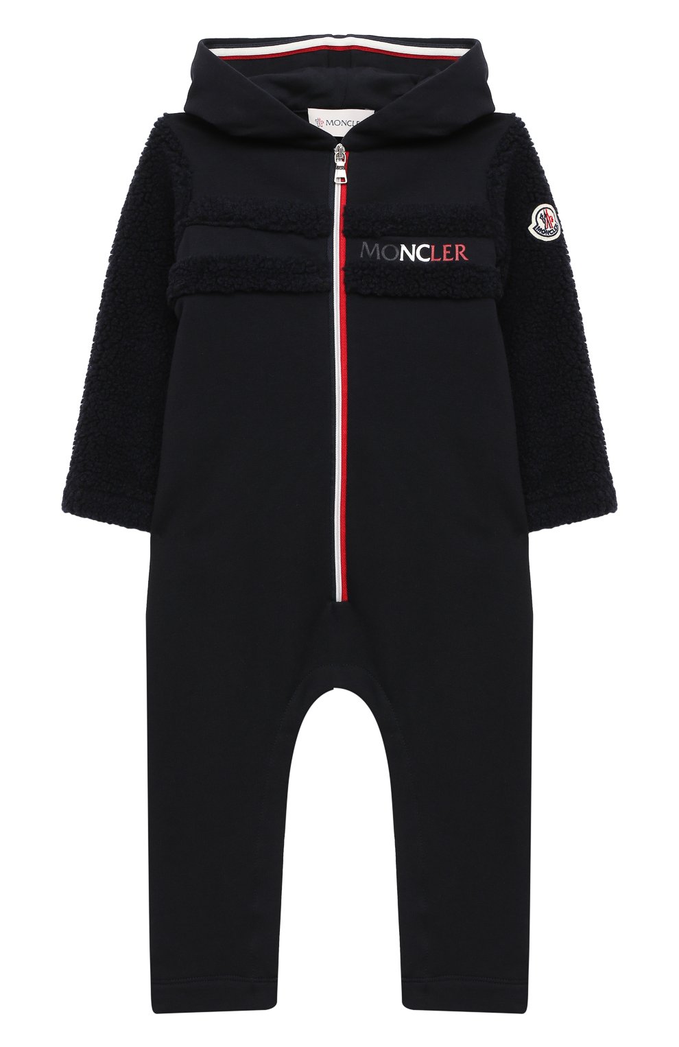 Детский хлопковый комбинезон MONCLER темно-синего цвета, арт. F2-951-8L721-00-809EH | Фото 1