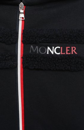 Детский хлопковый комбинезон MONCLER темно-синего цвета по цене 24200 руб., арт. F2-951-8L721-00-809EH | Фото 3 Детский хлопковый комбинезон MONCLER темно-синего цвета, арт. F2-951-8L721-00-809EH | Фото 3
