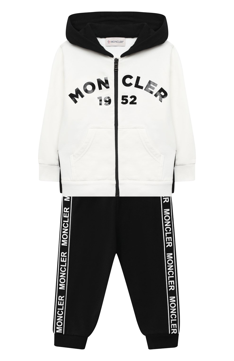 Детский комплект из толстовки и брюк MONCLER белого цвета, арт. F2-951-8M730-20-80996 | Фото 1