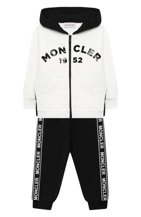 Детский комплект из толстовки и брюк MONCLER белого цвета по цене 26300 руб., арт. F2-951-8M730-20-80996 | Фото 1 Детский комплект из толстовки и брюк MONCLER белого цвета, арт. F2-951-8M730-20-80996 | Фото 1