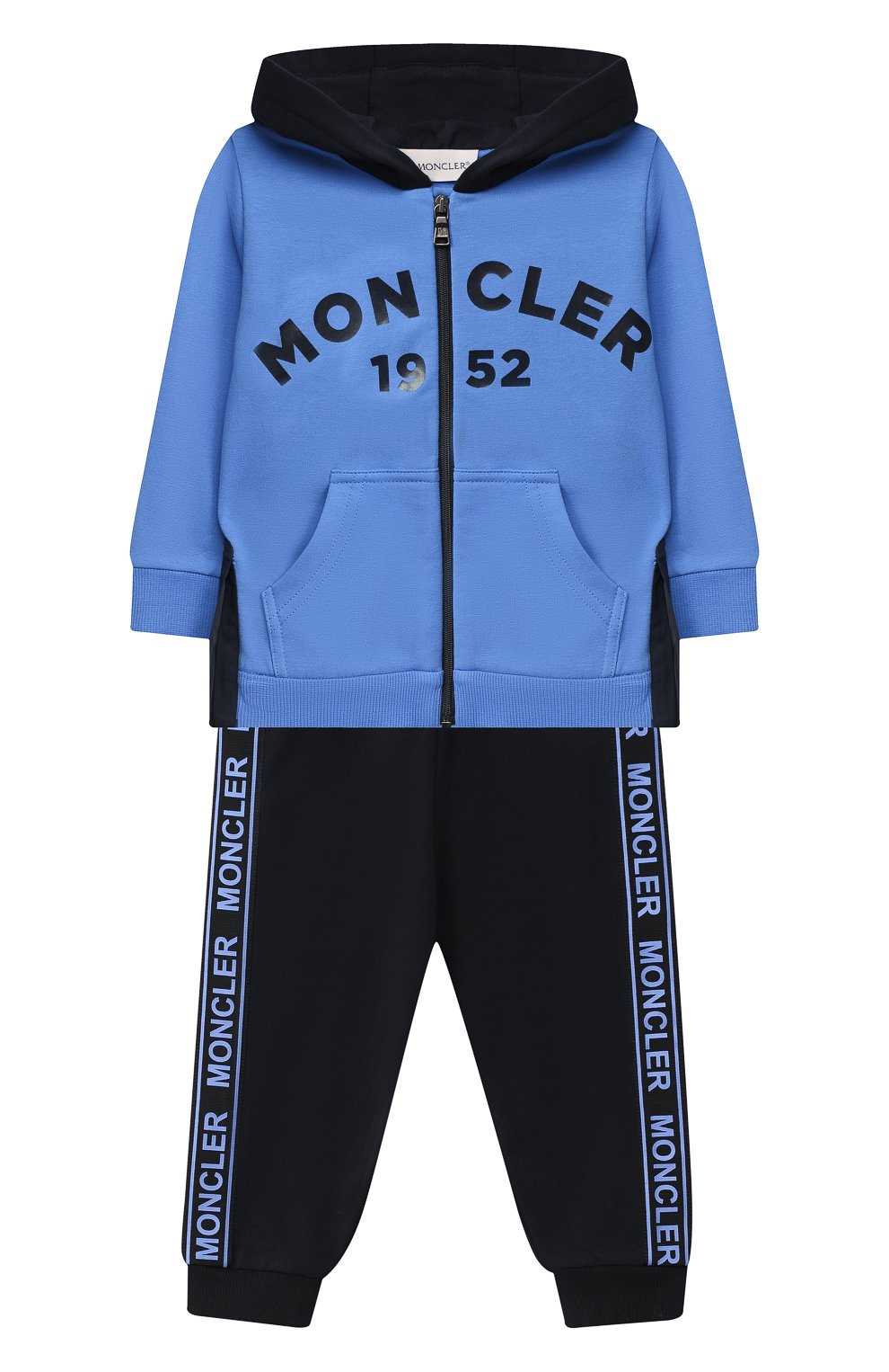 Детский комплект из толстовки и брюк MONCLER голубого цвета, арт. F2-951-8M730-20-80996 | Фото 1