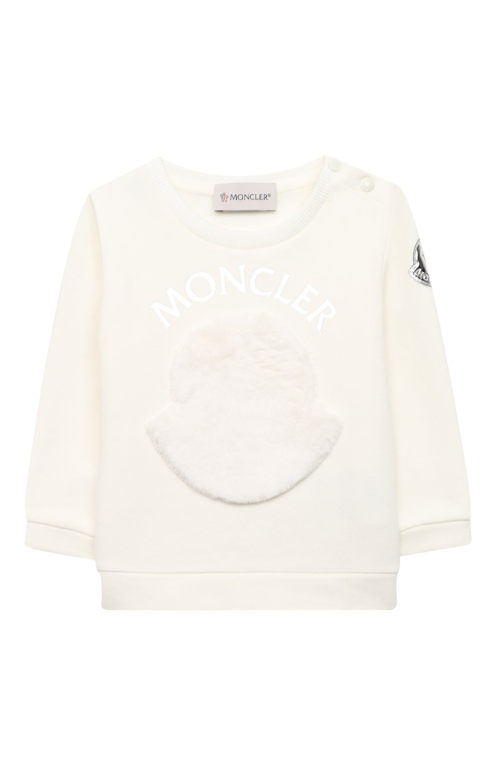 Детский комплект из свитшота и брюк MONCLER белого цвета по цене 20000 руб., арт. F2-951-8M734-10-809EH | Фото 2 Детский комплект из свитшота и брюк MONCLER белого цвета, арт. F2-951-8M734-10-809EH | Фото 2