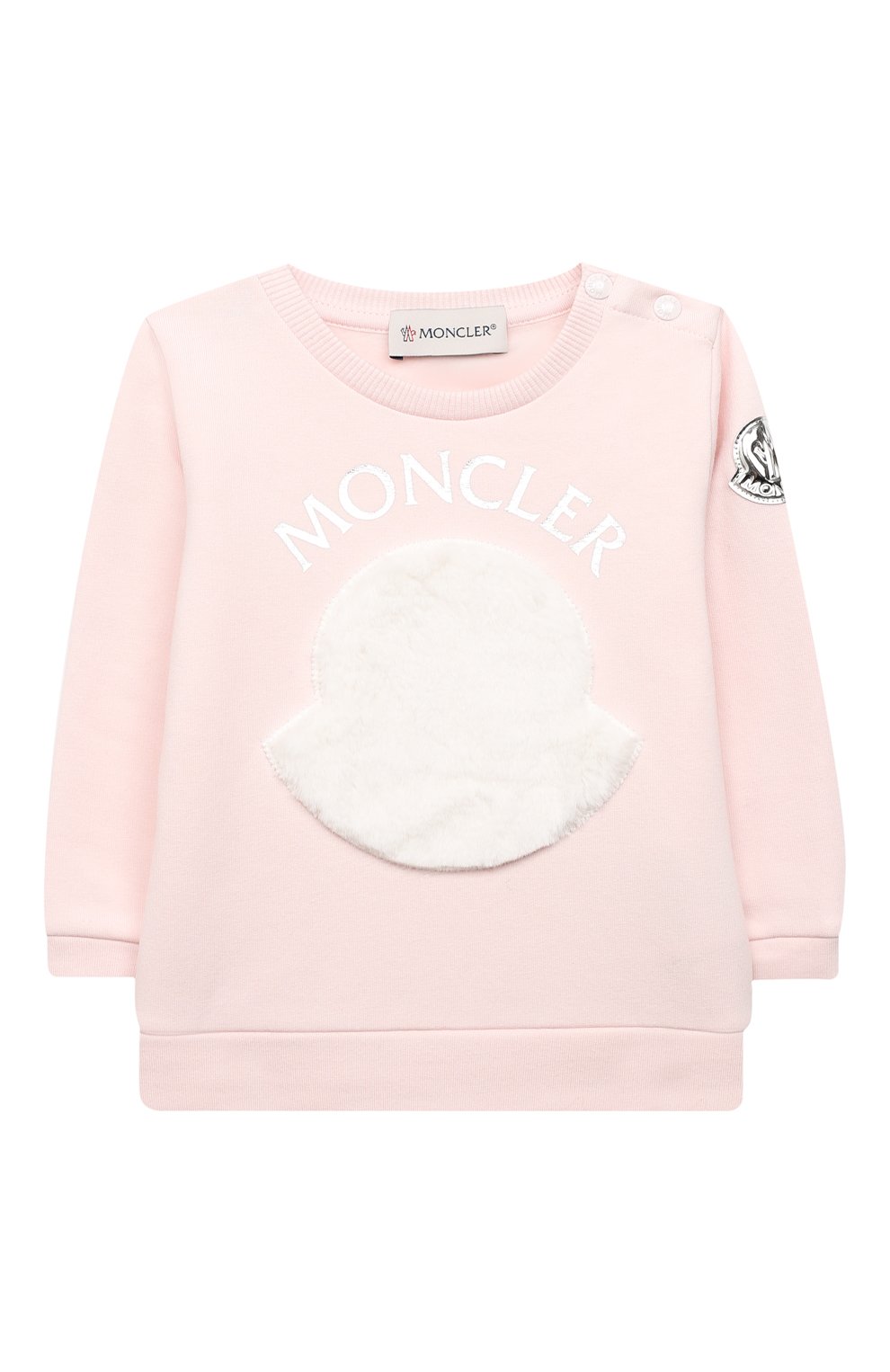 Детский комплект из свитшота и брюк MONCLER светло-розового цвета по цене 20000 руб., арт. F2-951-8M734-10-809EH | Фото 2 Детский комплект из свитшота и брюк MONCLER светло-розового цвета, арт. F2-951-8M734-10-809EH | Фото 2