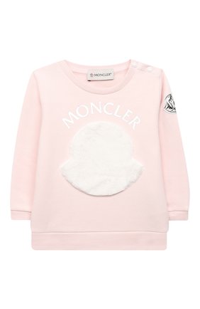 Детский комплект из свитшота и брюк MONCLER светло-розового цвета по цене 20000 руб., арт. F2-951-8M734-10-809EH | Фото 2 Детский комплект из свитшота и брюк MONCLER светло-розового цвета, арт. F2-951-8M734-10-809EH | Фото 2