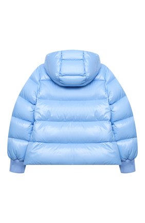 Детского пуховая куртка MONCLER голубого цвета по цене 48200 руб., арт. F2-954-1A534-10-68950/8-10A | Фото 2 Детского пуховая куртка MONCLER голубого цвета, арт. F2-954-1A534-10-68950/8-10A | Фото 2