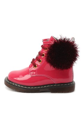 Детские кожаные ботинки MONNALISA розового цвета, арт. 836001M | Фото 2 (Материал внешний: Кожа; Региональные ограничения белый список (Axapta Mercury): RU)