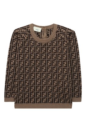 Детский хлопковый пуловер FENDI коричневого цвета по цене 27900 руб., арт. BUG061/A3TE/12M-24M | Фото 1 Детский хлопковый пуловер FENDI коричневого цвета, арт. BUG061/A3TE/12M-24M | Фото 1