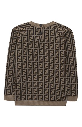 Детский хлопковый пуловер FENDI коричневого цвета по цене 27900 руб., арт. BUG061/A3TE/12M-24M | Фото 2 Детский хлопковый пуловер FENDI коричневого цвета, арт. BUG061/A3TE/12M-24M | Фото 2