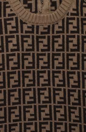 Детский хлопковый пуловер FENDI коричневого цвета по цене 27900 руб., арт. BUG061/A3TE/12M-24M | Фото 3 Детский хлопковый пуловер FENDI коричневого цвета, арт. BUG061/A3TE/12M-24M | Фото 3