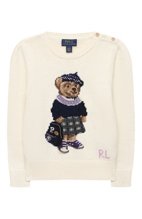 Детский хлопковый пуловер POLO RALPH LAUREN белого цвета по цене 12150 руб., арт. 312799956 | Фото 1 Детский хлопковый пуловер POLO RALPH LAUREN белого цвета, арт. 312799956 | Фото 1