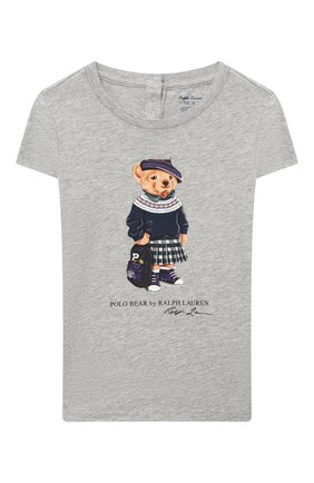Детский хлопковая футболка RALPH LAUREN серого цвета по цене 2875 руб., арт. 310802624 | Фото 1 Детский хлопковая футболка RALPH LAUREN серого цвета, арт. 310802624 | Фото 1