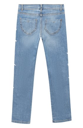 Детские джинсы ERMANNO SCERVINO голубого цвета по цене 24350 руб., арт. 47I JL04 JNS/10-16 | Фото 2 Детские джинсы ERMANNO SCERVINO голубого цвета, арт. 47I JL04 JNS/10-16 | Фото 2 (Материал внешний: Хлопок; Кросс-КТ: джинсы; Ростовка одежда: 10 - 11 лет | 140 - 146см, 12 лет | 152 см)