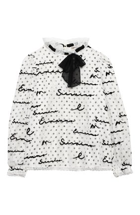 Детское блузка ERMANNO SCERVINO черно-белого цвета по цене 27200 руб., арт. 47I CM02 PIR/10-16 | Фото 1 Детское блузка ERMANNO SCERVINO черно-белого цвета, арт. 47I CM02 PIR/10-16 | Фото 1 (Рукава: Длинные; Материал внешний: Синтетический материал; Материал подклада: Синтетический материал; Ростовка одежда: 10 - 11 лет | 140 - 146см, 12 лет | 152 см, 13 - 15 лет | 158 см)
