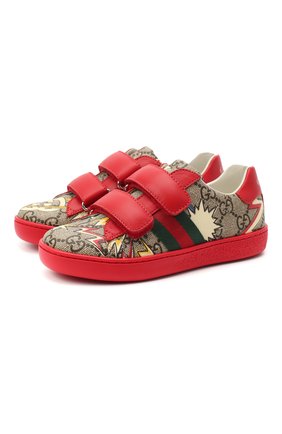 Детские кеды GUCCI красного цвета по цене 23200 руб., арт. 463090/2DW10 | Фото 1 Детские кеды GUCCI красного цвета, арт. 463090/2DW10 | Фото 1
