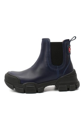 Детские кожаные ботинки GUCCI синего цвета, арт. 629739/DTN50 | Фото 2 (Материал внутренний: Натуральная кожа; Материал внешний: Кожа; Региональные ограничения белый список (Axapta Mercury): RU)