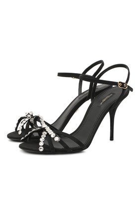 Женские текстильные босоножки keira DOLCE & GABBANA черного цвета по цене 64000 руб., арт. CR1131/A0035 | Фото 1 Женские текстильные босоножки keira DOLCE & GABBANA черного цвета, арт. CR1131/A0035 | Фото 1