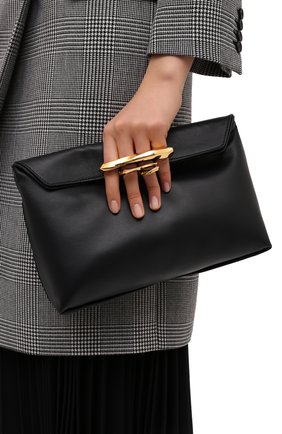 Женский клатч jewelled satchel ALEXANDER MCQUEEN черного цвета, арт. 631865/CSRWT | Фото 2 (Материал: Натуральная кожа; Женское Кросс-КТ: Вечерняя сумка, Клатч-клатчи; Размер: medium)