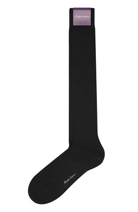 Мужские хлопковые носки RALPH LAUREN темно-коричневого цвета, арт. 450825668 | Фото 1 (Материал внешний: Хлопок; Кросс-КТ: бельё)