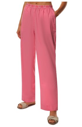 Женская хлопковая пижама NATAYAKIM розового цвета, арт. NY-025BW | Фото 6 (Рукава: Длинные; Длина Ж (юбки, платья, шорты): Мини; Длина (брюки, джинсы): Стандартные; Длина (для топов): Удлиненные; Материал внешний: Хлопок)