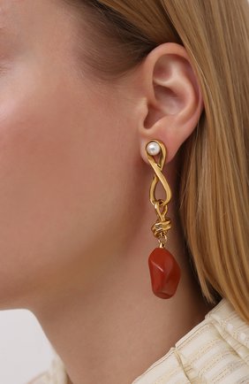 Женские серьги OSCAR DE LA RENTA золотого цвета по цене 31100 руб., арт. P20J129G0L | Фото 2 Женские серьги OSCAR DE LA RENTA золотого цвета, арт. P20J129G0L | Фото 2