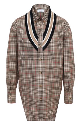 Женская хлопковая рубашка BURBERRY коричневого цвета по цене 65900 руб., арт. 4566410 | Фото 1 Женская хлопковая рубашка BURBERRY коричневого цвета, арт. 4566410 | Фото 1