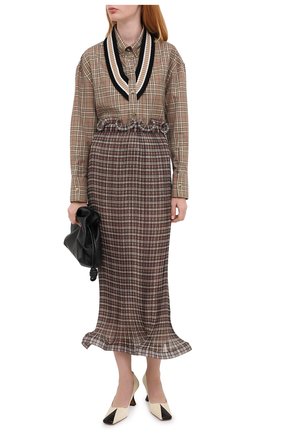 Женская хлопковая рубашка BURBERRY коричневого цвета по цене 65900 руб., арт. 4566410 | Фото 2 Женская хлопковая рубашка BURBERRY коричневого цвета, арт. 4566410 | Фото 2